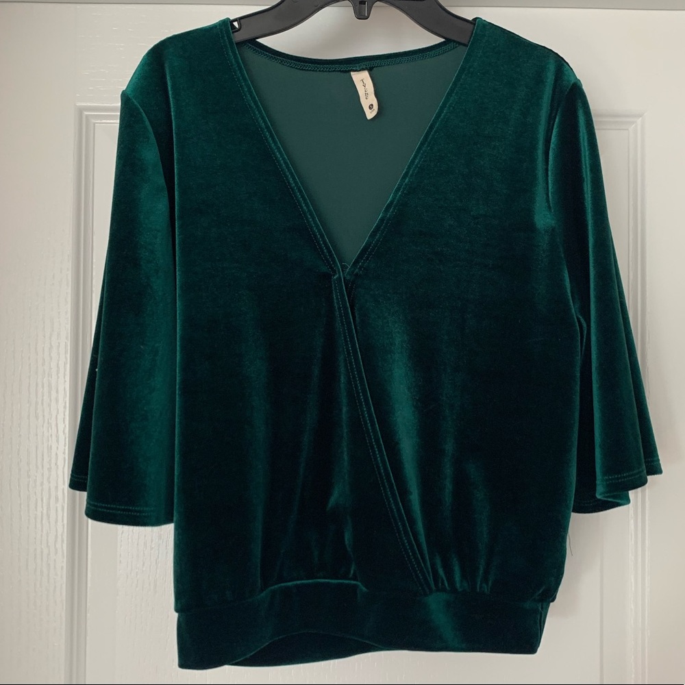 Green velvet top